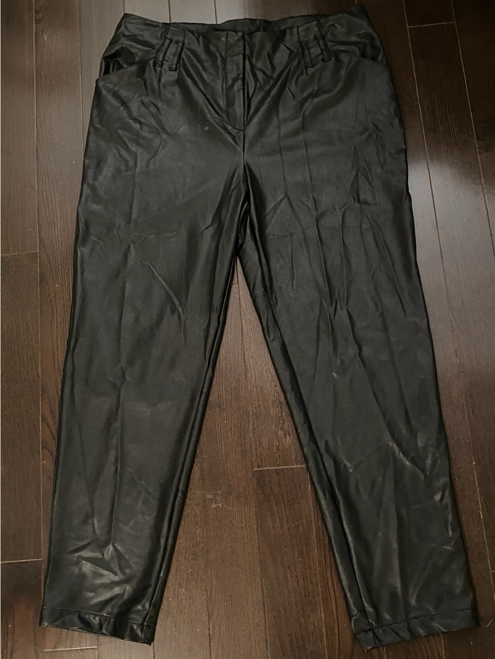 Women’s Black Faux Leather Pants - Sleek Tailored Fit
